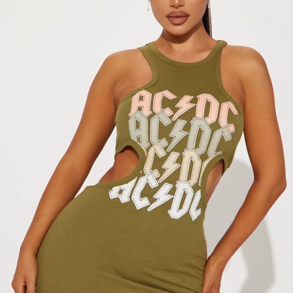 NWOT ACDC On Repeat Cut Out Mini Dress - Picture 2 of 3